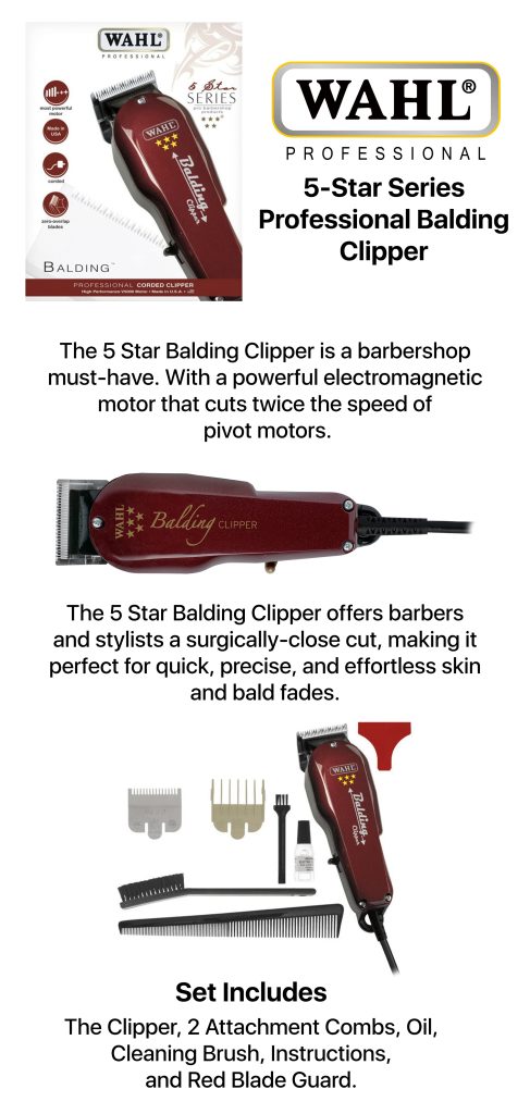 Wahl 5-Star Series Professional Balding Clipper - Maroon/Black | 8110 Balding